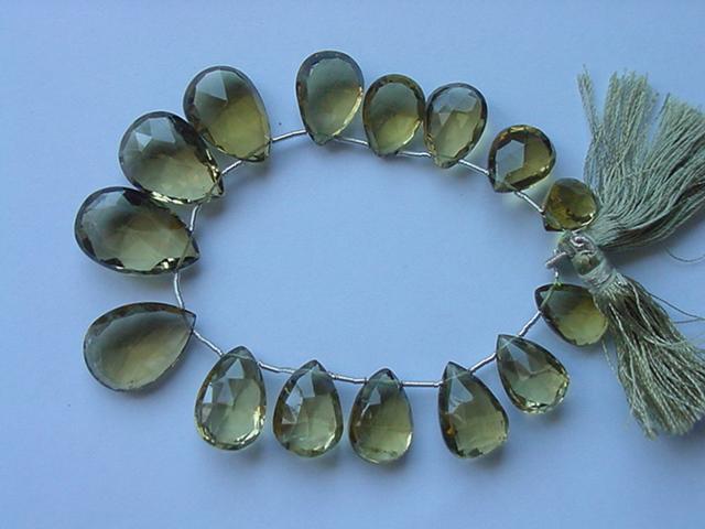 Brandy Quartz Almond Shape Briolettes